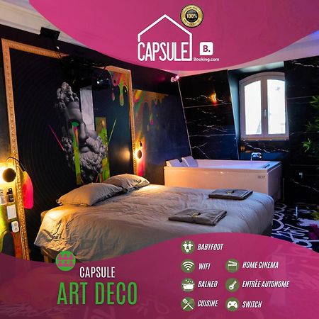 Capsule Art Deco - Jacuzzi - Netflix - Home Cinema - Arcade De Jeux & Nintendo Switch - 2 Chambres - Filet Suspendu Valenciennes Buitenkant foto